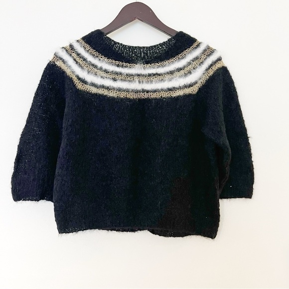 Hand Knit Mohair Blend Button Up Cardigan - Picture 2 of 4